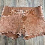 Isabel Maternity by Ingrid & Isabel Denim Shorts Sz 4 High Rise Pregnancy Brown Photo 0