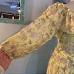 ASTR Women’s  The Label Maxi Dress Green Long Sleeve Off Shoulder L Large Floral Photo 3