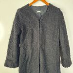 Reformation  Black Fuzzy Long Coat Size Small Photo 1