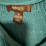 Style & Co women’s Teal Knit V-Neck Sweater Dress Photo 3