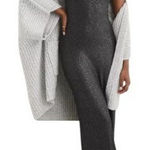 Aerie  No Party Needed Black Shimmer Maxi Dress Glitter Ribbed Small Photo 0