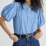 J.Crew Gamine puff-sleeve shirt in stripe 0 Photo 0
