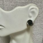 White House | Black Market  silver tone black faceted stud earrings Photo 2