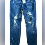 Judy Blue  Skinny Fit Denim Jeans Women's 1/25 Shark Bite Hem Mid Rise Distressed Photo 2
