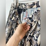 Alex Marie  Snake Print Satin Pleated Button Down Midi Skirt Photo 8