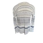 Free People Free‎ People Cream Gray Striped Open Knit Cardigan Sweater Women's Photo 4