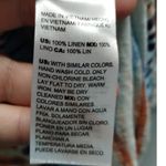 Chico's Size Large (2) Aztec Southwest Boho Split Neck Orange Blue Linen Top Photo 7