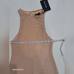 Pretty Little Thing Tan Bright Fitted Ribbed Tank Dress New Photo 1