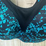 Champion  Black and Blue Patterned Sports Bra Photo 1
