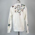 Johnny Was NWOT  Embroidered Floral Butterfly Bird Pullover White Sweatshirt Sz S Photo 6