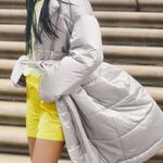 Anthropologie Daily Practice Metallic Belted Puffer Coat, Size L/XL Photo 0