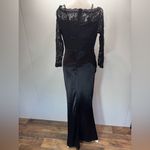 Black Full Length Dress Lace Top On Off Shoulder Bodycon Angel Fashions Formal Size L Photo 4