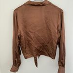 Aritzia Wilfred Satin Tie Front Long Sleeve Blouse Photo 1