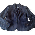 J Crew Blazer Women 6 Navy Blue Pin Striped Jacket Business Photo 0