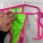 Mermaid LG Neon Green Pink String Triangle Bikini Photo 2