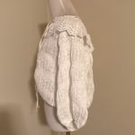 ZARA NWT  Women Off White Textured Tie Eyelet 3/4 Sleeve Slight Cropped Top Sz M Photo 7