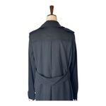 Sandro Coat Women Medium Black Wool Blend Double Breasted Trench Overcoat Luxury Photo 3