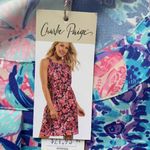 Charlie Paige Floral Summer Mini Dress Women M Blue Pink Pleated Round Neck NWT Photo 6