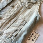 Aeropostale Light Wash Destroyed Jean Vest With Lace Detail Photo 2