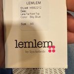 Lemlem  Sky Blue Lena Tie Front Bikini Top Sz XS NWT Photo 6