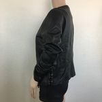 Ecru Black Lambskin Leather Jacket M Photo 2