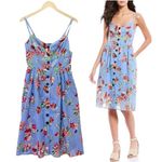 Vince Camuto NWT  Button Front Floral Sundress Cornflower Blue Pink Size 4 NEW Photo 1