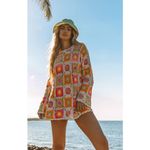 Show Me Your Mumu  Mamacita Coverup in Tutti Fruit Crochet Granny Square Floral S Photo 8