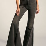 Free People Just Float On Ruffle Flare Jeans Wide Leg Bell Bottoms Gray Size 26 Photo 0