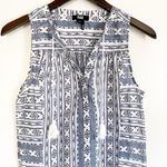 Paige Bettine Sleeveless Top Tassel White Blue XS Photo 1