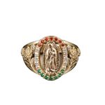 Lady of Guadalupe Virgin Mary With Round Cut Cubic Zirconia Ring size 8 Gold Photo 8
