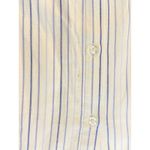 Charles Henry XS Off Shoulder‎ Midi Dress White Blue Stripe Belted Cotton Lined Photo 5