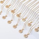 Gold Initial Crystal Sparkly Pendant Necklace A Photo 4