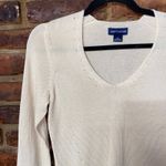 Ann Taylor  Vintage Silk Beige Knit V-Neck Lightweight Sweater Women's Size XS Photo 1