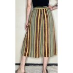 Ten Sixty Sherman  Green Colorful Stripe Button Midi Skirt Photo 6