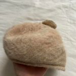 Vintage tan wool beret Cute pom Pom Pink Photo 3