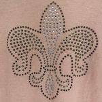 Y2K rhinestone fleur de lis thermal tee shirt Pink Size XL Photo 2