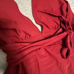 Cupshe NWT  One Piece Swimsuit Sexy Deep V Neck Crisscross Back red size L Photo 5
