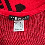 Venus Red & Black Baroque Bodycon Sweater Dress XS Glam Statement Date Night Photo 5