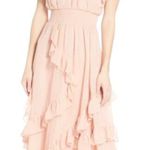 Avec Les Filles  Pink Ruffed Tiered Maxi Dress Womens 10 Romantic Coquette Fairy Photo 0