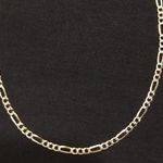 Gold Chain Figaro Two Tone 20in 3mm .925 Italy Photo 1