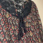 Free People  Floral Festival Nomad Mini Dress with Lace Bell Sleeves Size XS Photo 5