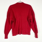 Max Mara Women's Wool Knit Stretch Mock Neck Pocket Front Pullover Sweater Red XS Photo 3