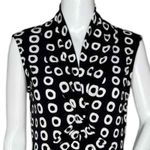 Joseph Ribkoff Dress Womens 10 Black White Geometric Fit & Flare Preppy Business Photo 4