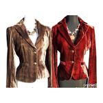 Cache Expresso Velvet Dip-Dye Jacket Coat Top New Lined Brown Black $178 NWT Photo 6