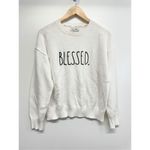 Rae Dunn  Sweater Size Extra Large White Black Pullover Long Sleeve Crewneck Photo 3