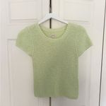 Pilcro Anthropologie Textured Light GreenTextured Short Sleeve Sweater Top M Photo 1