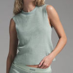 SKIMS Waffle Knit Vapor Top Heacy Waffle Tank Blouse NWT Rare Photo 0