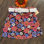 Unique Vintage NWT SMAK PARLOUR Black/Purple Floral Easy Does It Skirt X-SMALL Photo 2