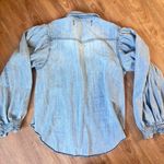 We The Free Free People With Love Denim Button Down Shirt Blue Size S Photo 3