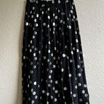 Vtg 90s CLIO Black Gold Pleated Polka Dot Maxi Long Skirt Women’s Size M Medium Photo 0